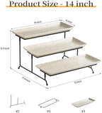 LAUCHUH 3 Tier Serving Trays for Party, Porcelain Tiered Serving Tray Stand - Image 2
