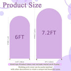 FOTSHARER 6FT 7.2FT Lavender Arch Cover Set of 2 Spandex Fitted Wedding Arch Covers Spandex Cover for Arch Backdrop Lilac Arch Cover Backdrop Fabric Chiara Arch Wall Cover for Round Top Arches Decor - Image 2
