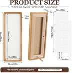 Lineshading 2 Pcs Photo Booth Frames 11.4 x 3.5 in, White, Golden Pear Wood - Image 2