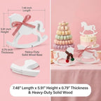 6Pc White Wood Rocking Horse Decor, Baby Shower Table Centerpiece - Image 2