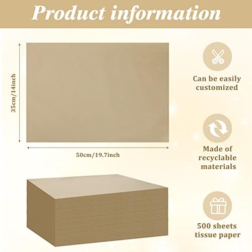 Teling 500 Sheets Tissue Paper for Gift, Kraft, 14 x 20 Inch - Image 2