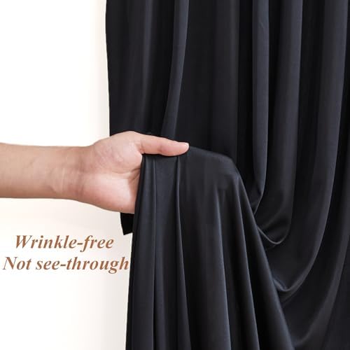 Shillance 20x10ft Black Backdrop Curtains with Lights Photo Drapes Wrinkle Free Fabric Backdrop Curtain for Wedding Birthday Party Baby Shower Bridal Shower Party Background Decorations - Image 6
