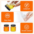 Tessco for you Mini Mason Jar Shot Glasses with Lids 2 oz Dishwasher Safe Mason Canning Jars for Bachelorette Wedding Party Favors Bar Drinks Home Desserts Honey Jam Candy(Clear, Black,36 Pcs) - Image 3