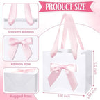 Kolldenn 50 Pcs Small Gift Favor Bags White Pink - Image 2