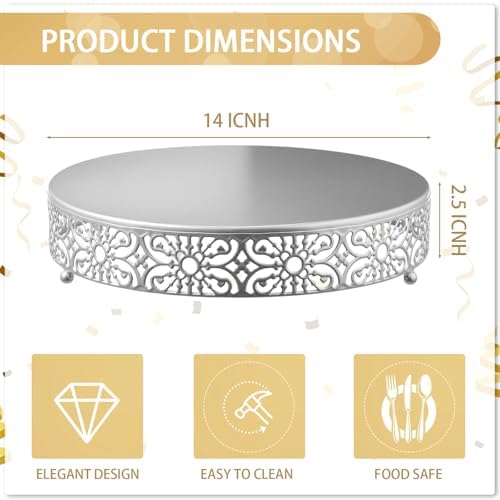 Wenqik 14 Inch Cake Stand Round Metal Cupcake - Image 2