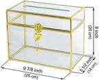 Glass Wedding Card Box with Slot, 10.2 inch Clear Card Box Gold Brass Gift Card Storage Box with Lock Perfect for Wedding Receptions, Baby Shower, Birthday Party, Bridal Shower - Image 6
