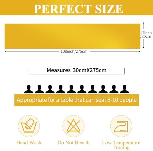 24 Pack Gold Satin Table Runners,12 x 108 Inch Long Table Runners for Rectangle Round Tables, Smooth Satin Table Runner for Wedding, Birthday Party Banquets Decoration - Image 2