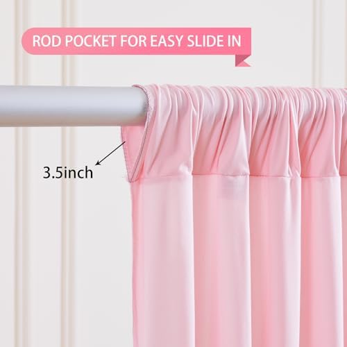 Pink Backdrop Curtains-Wrinkle-Free Polyester Photography Drapes Party Curtain Background for Baby Shower Wedding Decorations- 24 X10FT (Pink) - Image 5