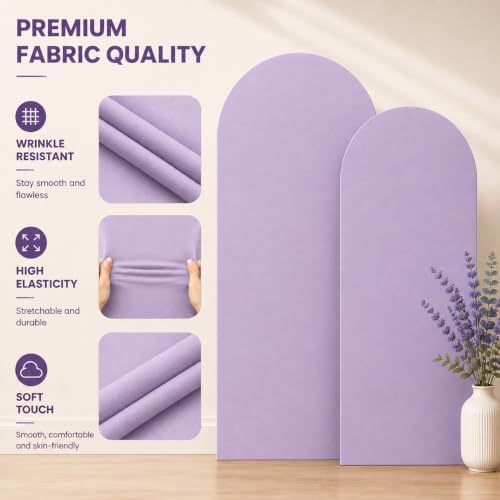 Lavender Arch Cover 7.2ft 6.6ft 6ft Purple Arch Backdrop Cover Set of 3 - Image 6