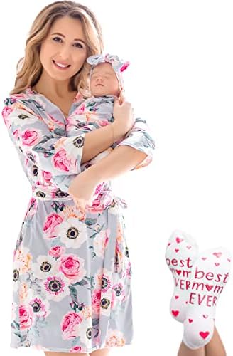 Mommy and Me Robe and Swaddle Set | Maternity Robe Matching Baby Girl, Boy by ECOBABYMadeWithLove