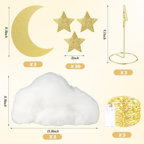 Soulchen 42 Pcs Twinkle Twinkle Little Star Table Centerpieces, Gold - Image 2