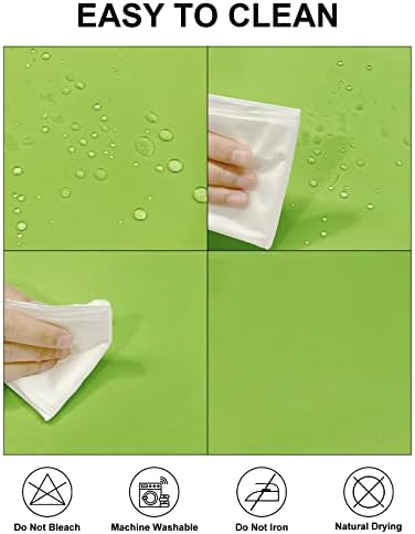 Fokitut 2 Pack Waterproof Round Tablecloth, 132 Inch, Stain Resistant and Wrinkle Polyester Table Cloth, Fabric Table Cover for Kitchen Dining, Wedding, Party, Holiday Dinner-Apple Green - Image 2