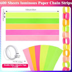 Taobary Neon Party Decorations 600 Sheet Paper Chain for Birthday - Image 6
