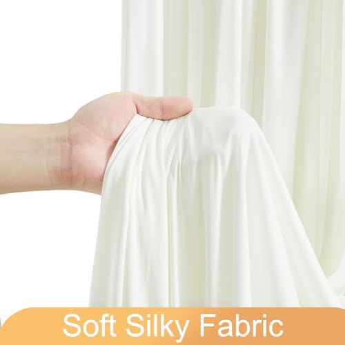 20ft x 10ft Ivory Backdrop Curtains, 4 Panels Cream Drapes for Backdrop - Image 7