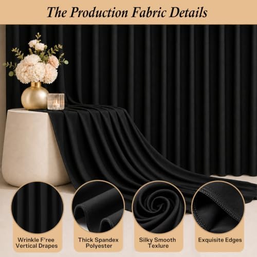 4-Panel Black Backdrop Curtain 5ft x 10ft - Image 5