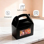 Restaurantware Black Paper Gable Box Take Out Container, 100 Pack - Image 4