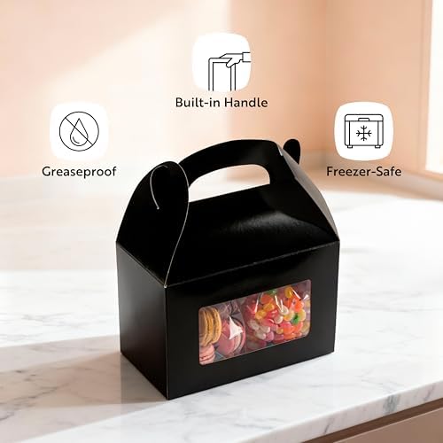 Restaurantware Black Paper Gable Box Take Out Container, 100 Pack - Image 4