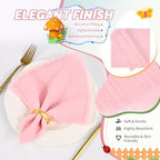 Showgeous 30 Pack Pink Cloth Napkins with Fringe, 16x16 inch 100% Cotton - Image 3