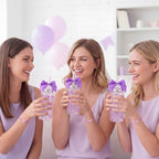 Yungyan Purple 36 Pcs Bow Plastic Cups with Lids and Straws Coquette Bow Bracelets Clear Reusable Soda Bar Party Drinking Cups for Dance Ballet Wedding Baby Shower Birthday Party Supplies - Image 6