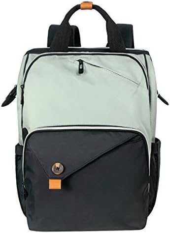 Hap Tim Diaper Bag Backpack,Large Capacity Travel Back Pack Maternity Baby Nappy Changing Bags, Double Compartments with Stroller Straps,Waterproof,Grey Black(US7340-GB) by HapTim