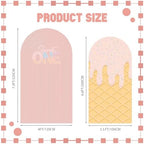 Mindsoft 2 Set Sweet One Arch Backdrop Cover 7.2ft 6.6ft Pink Arched - Image 2
