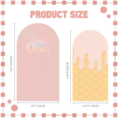 Mindsoft 2 Set Sweet One Arch Backdrop Cover 7.2ft 6.6ft Pink Arched - Image 2