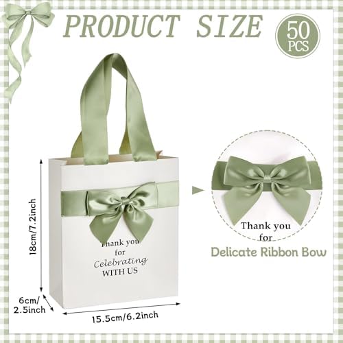 party greeting 50Pcs Wedding Gift Bags for Bridal Shower Bulk with Bow - Image 2