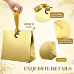 Feifeiya 30 Pcs Medium Gold Gift Bags with Ribbon Handle - Image 3