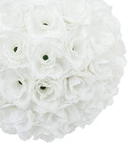 JXK Silk Rose Pomander Kissing Ball for Bridal Wedding Centerpiece Christmas Party Ceremony Decoration 3 Inches Set of 10 Blue - Image 2