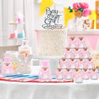 Threlaco 20 Pcs Pink Bow Baby Shower Favor Candle Glass Jar - Image 6
