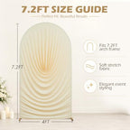 7.2FT Beige Arch Cover - Stretchy Fitted Arch Backdrop Cover for Round Top Chiara Backdrop Stand for Wedding Baby Shower Birthday Party Bridal Shower Decorations - Image 5