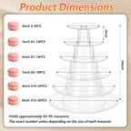 6 Tiers Clear Macaron Tower Stand, 2 Pcs Plastic Macaron Display Holder - Image 2