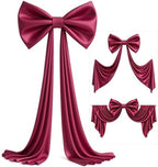 Big Burgundy Bow Backdrop Large Maroon Bow Decor Gift Bows Birthday Decorations 48x24x120 Inches Giant Bow Birthday Party Backdrop for Wedding Baby Shower Photography Coquette Room Decor - Image 4