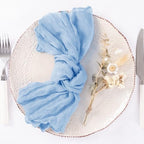 DeZerlor Baby Blue Washable Cheesecloth Napkins Set of 50 for Wedding Party - Image 4