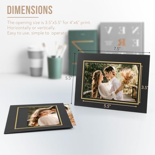 Golden State Art, Paper Picture Frames, 4X6, Black Gold Lining, 100 Pack - Image 2