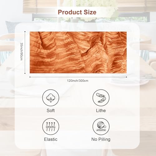 6 Pack Coral Cheesecloth Table Runner 35x120 Inch 10Ft Rustic Gauze Cheese Cloth Table Runner Sheer Cheesecloth Table Runners for Wedding Party Bridal Shower Decoration - Image 4