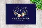 Andaz Press Custom Personalized Disposable Paper Placemats, 12 x 18 Inch, Set of 25, Navy Floral Custom, Tableware, Dining, Tabletop, Table Setting for Wedding, Bridal Shower - Image 2