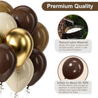 Brown and Gold Balloons Kit - 60pcs 12 inch Tan Sand White Latex Balloons Neutral Helium Fall Coffee Balloons and Electric Balloon Pump Multiple - Image 3