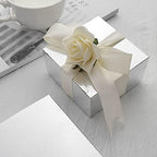 100 4 x 4 x 2" Silver Cake Wedding Favors Boxes with Tuck Top for Wedding Party Birthday Candy Gifts Decorations - Image 6