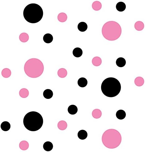 Black/Pink Vinyl Wall Stickers - 2 & 4 inch Circles (300 Decals) - Image 3