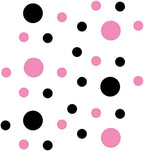 Black/Pink Vinyl Wall Stickers - 2 & 4 inch Circles (150 Decals) - Image 3