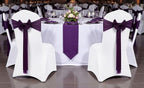 MDS Pack of 50 Chiffon Chair Sashes for Wedding & Event Décor - Eggplant - Image 2