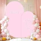 Pink Arch Backdrop Cover 2 Set - 6.6FT, 5FT Spandex Fitted Wedding Arch Stand Covers Round Top Chiara Arch Backdrop Stands Cover for Birthday Parties Banquet Photo Background Decoration - Image 6