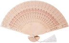Sepwedd 50 Sets Wooden Hand Fan Baby Shower Party Favors with Organza Bags and Tassels Wooden Folding Fan （Sunflower Pattern） - Image 5