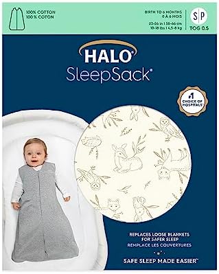 HALO SleepSack, 100% Cotton Wearable Blanket, Swaddle Transition Sleeping Bag, TOG 0.5 - Image 2