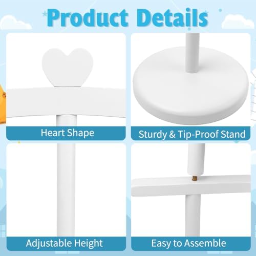 Huaerle Baby Clothes Display Stand Wooden Baby Shower Centerpiece, White - Image 4