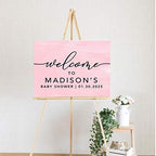 Andaz Press Personalized Large Canvas Baby Shower Welcome Sign, 16 x 20 Inches, Minimal Baby Pink, Guestbook Alternative, Custom Baby Shower Sign, for Baby Shower, Baby Sprinkle - Image 2
