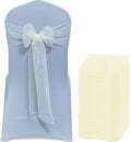 MDS Pack of 100 Organza Chair Sashes for Wedding & Event Décor – Ivory by MDS
