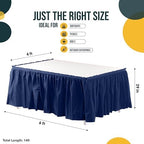 Exquisite Navy Table Skirt 24 Pack - Disposable Plastic Table Skirts for Rectangle Tables 6ft 8ft & Round Tables - 29in x 14ft Self-Adhesive Strip - Birthday Wedding Gender Reveal Decor - Image 2