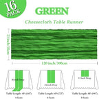 16 Pack 23 x 120 Inch Green Table Runner 10Ft Cheesecloth - Image 2